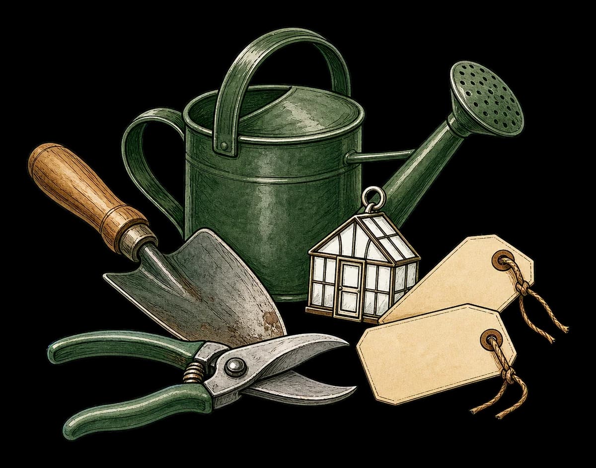 Nursery field kit with greenhouse tools